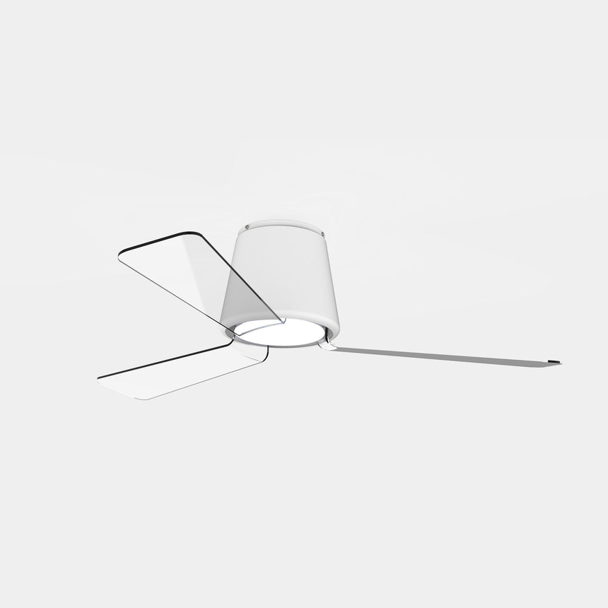 Ventilador de techo con luz LedsC4 Garbí LED blanco transparente motor DC 3000K Ø132cm 30-5378-14-F9