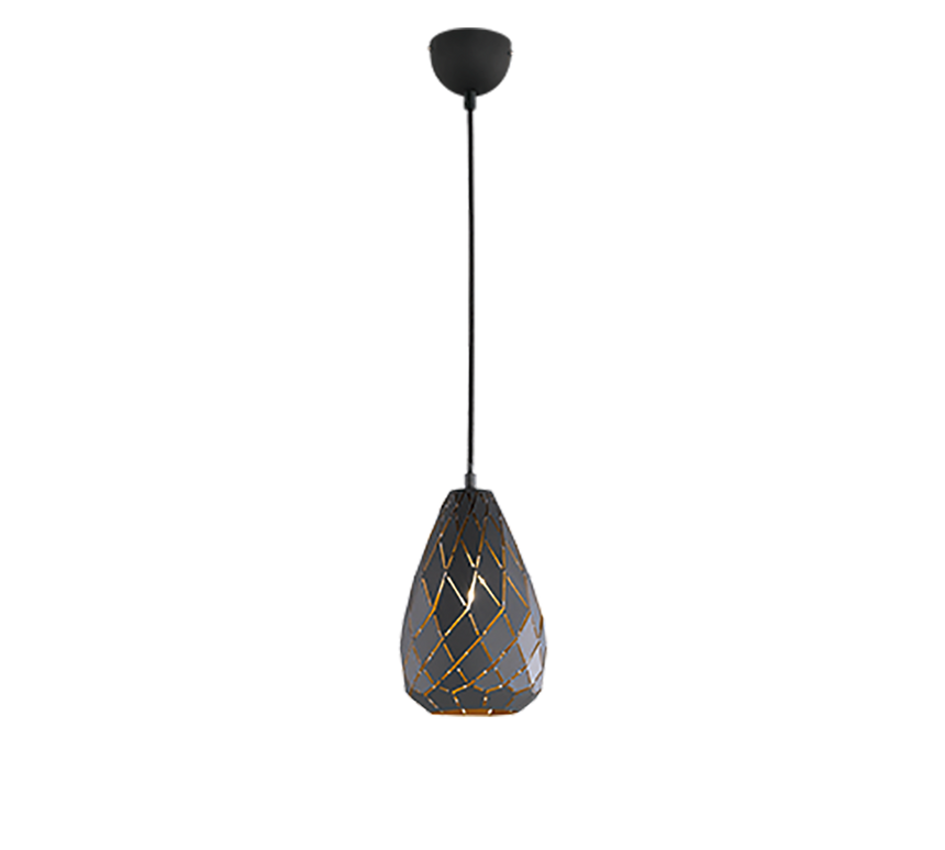 Trio Onyx Anthracite Metal Pendant Lamp 301300142