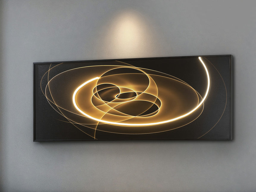 Cuadro con luz LED Schuller Trazados negro 150x50cm 301954