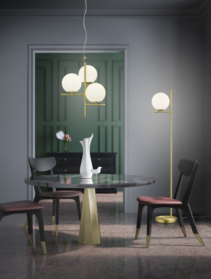 Lámpara de techo colgante Trio Pure LED latón mate 3000K 150cm 302000308