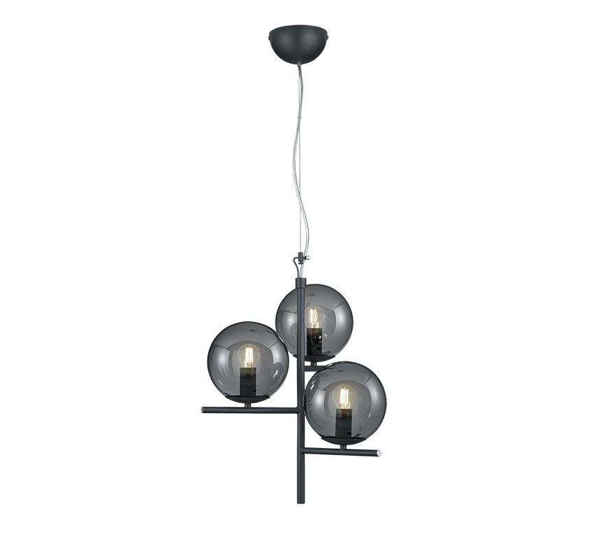 Trio Pure Anthracite metal ball pendant lamp 302000342