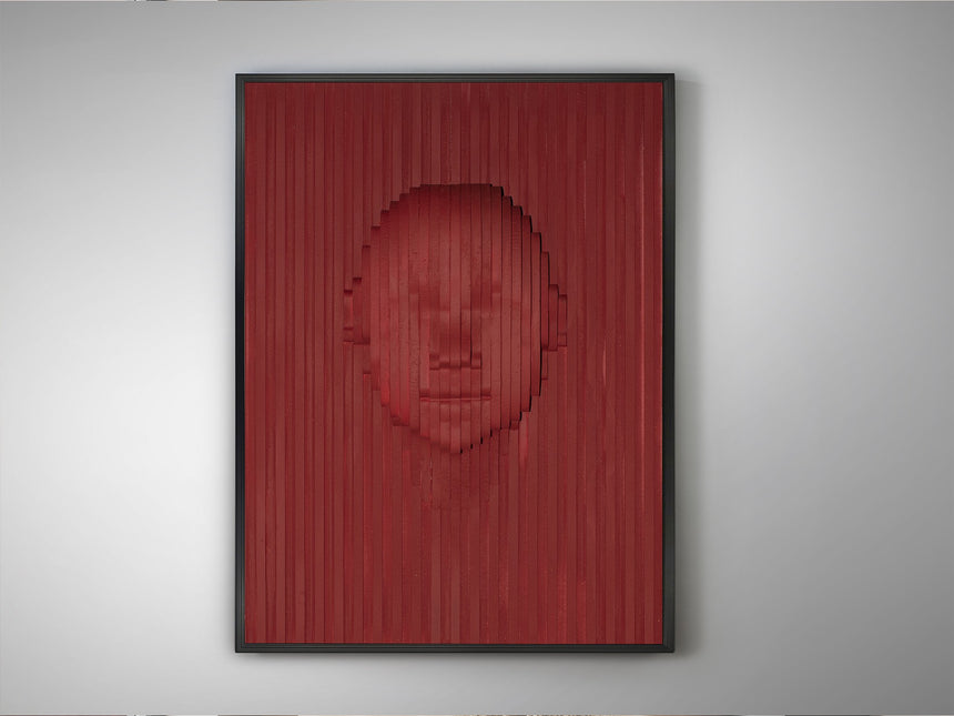 Bajorrelieve Schuller Red Face rojo y negro 123cm vista 2