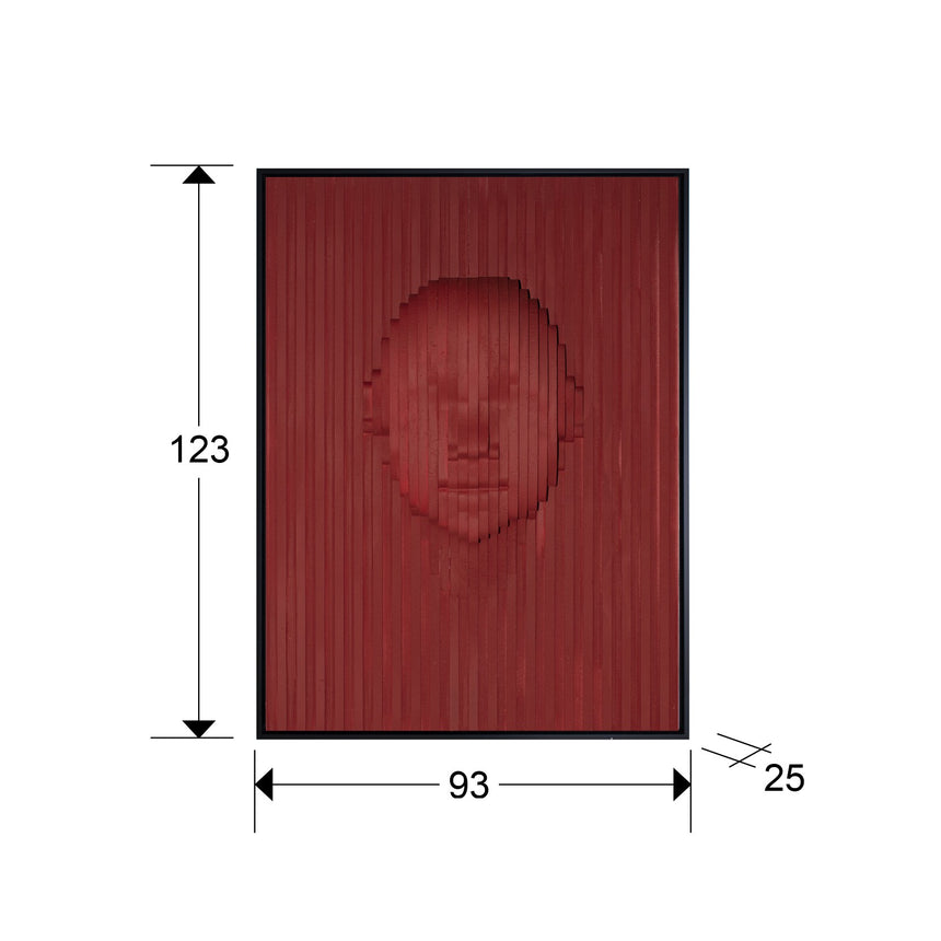 Bajorrelieve Schuller Red Face rojo y negro 123cm dimensiones