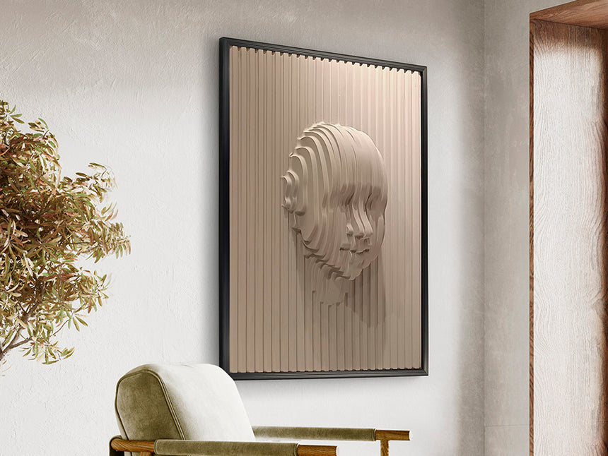 Schuller Face Bajorrelieve de pared beige 90x120 302050