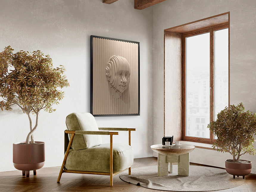 Schuller Face Bajorrelieve de pared beige 90x120 302050