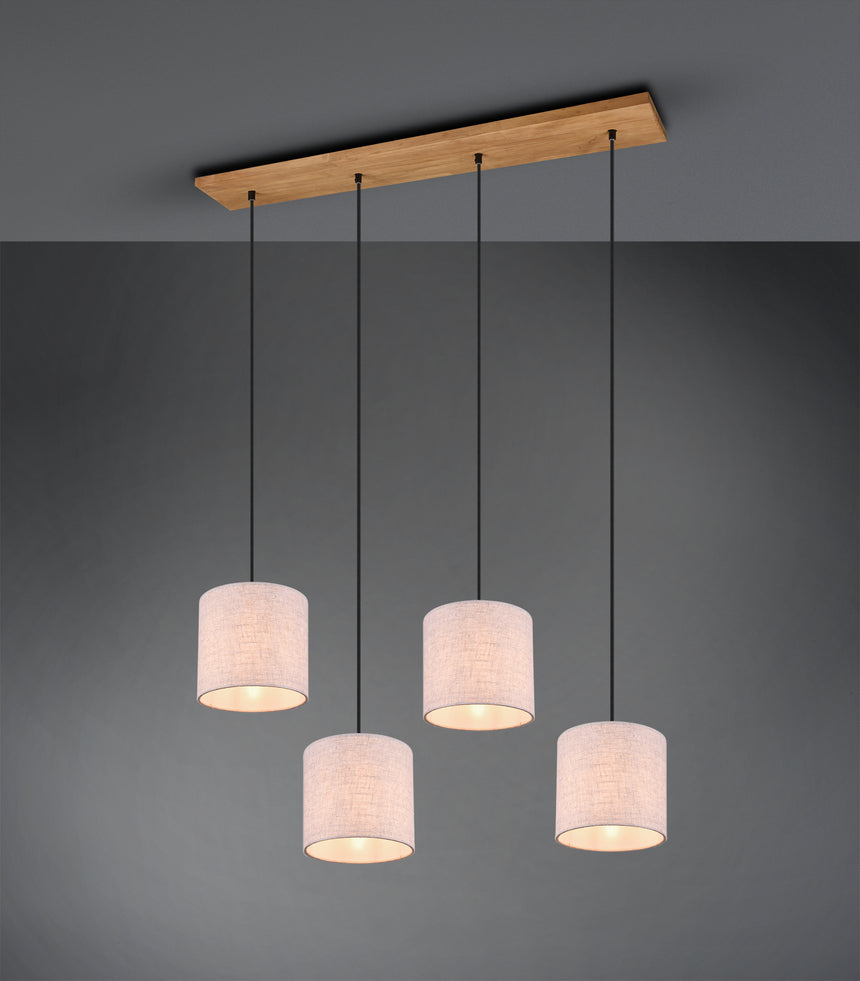 Lámpara de techo colgante Trio Elmau LED nickel antik 3000K 150cm 302100430