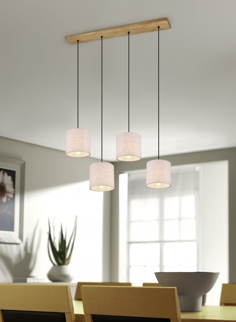 Lámpara de techo colgante Trio Elmau LED nickel antik 3000K 150cm 302100430