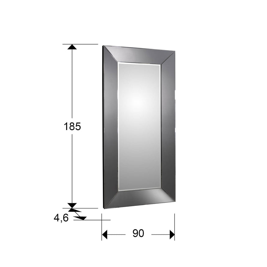 Espejo arco Schuller Roma plata y smoke 90x185cm dimensiones
