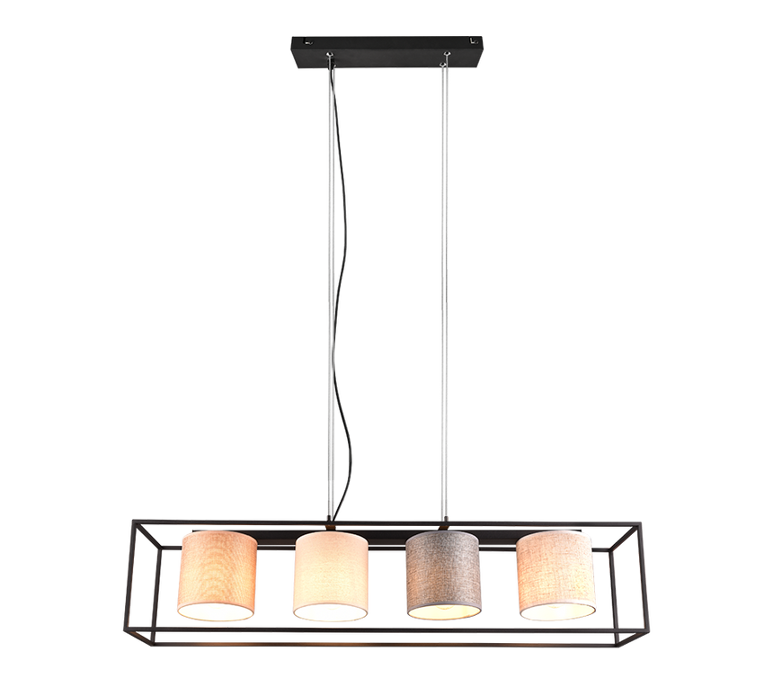 Lámpara de techo colgante Trio Ross LED negro mate 3000K 150cm 303100417