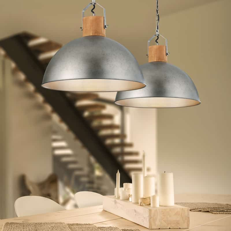 Trio Delhi Antique Nickel Metal Pendant Lamp 303400167