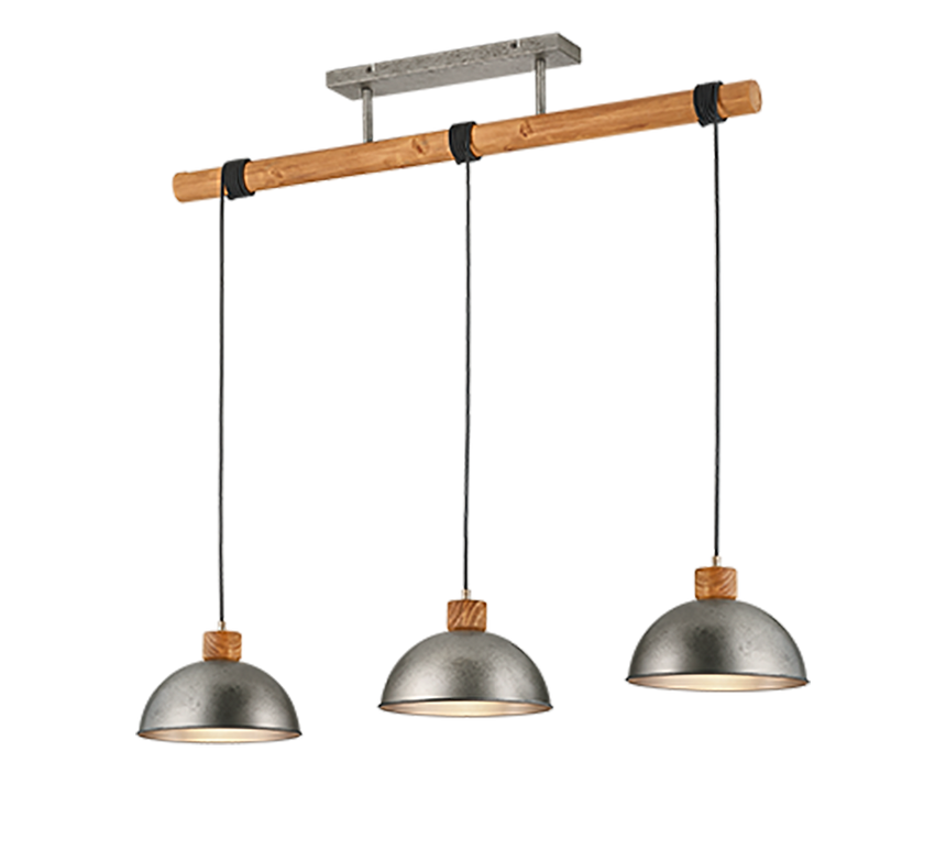 Lámpara de techo colgante Trio Delhi 3 luces níquel antiguo 215cm 3