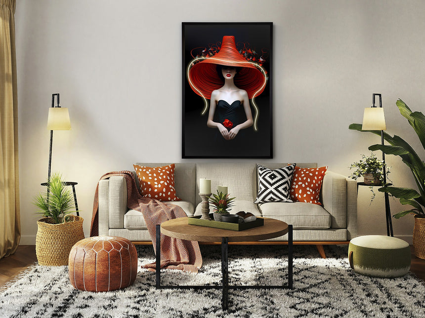 Cuadro con luz LED Schuller Tocado negro 80x120cm vista 1