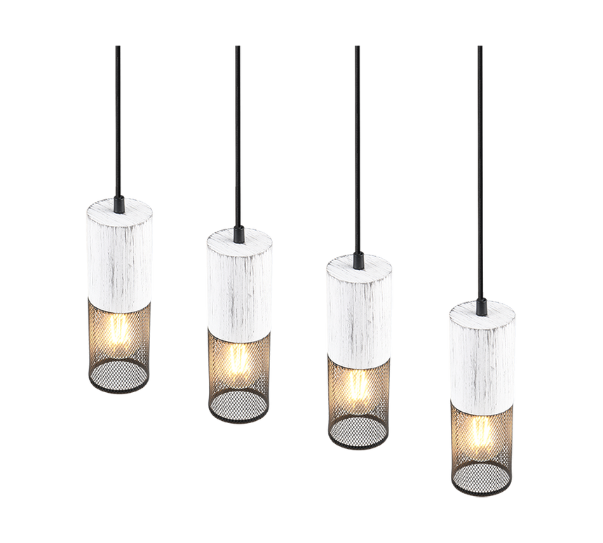 Lámpara de techo colgante Trio Tosh LED black and white 2700K 150cm 304300434