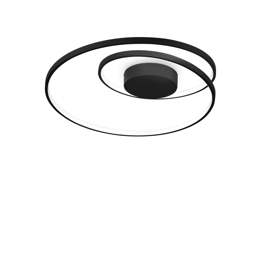 Plafón de techo Ideal Lux Oz negro LED 48W 3000K regulable Ø60cm 304526