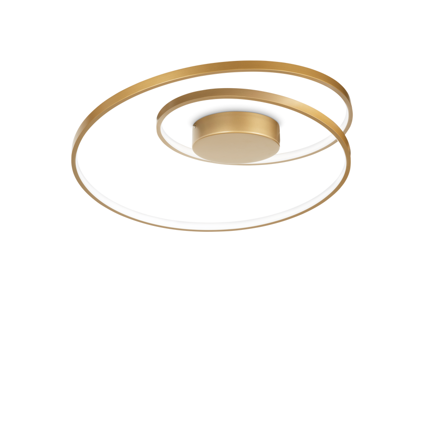 Plafón de techo Ideal Lux Oz LED 48W 3000K regulable Ø60cm latón — ref. 304533 (1)
