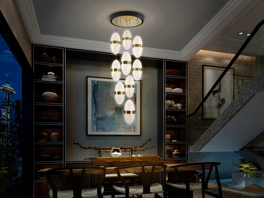 Lámpara de techo colgante Schuller Garden grande 9 luces negro y bronce 3000K Ø50cm 305723 - vista alternativa