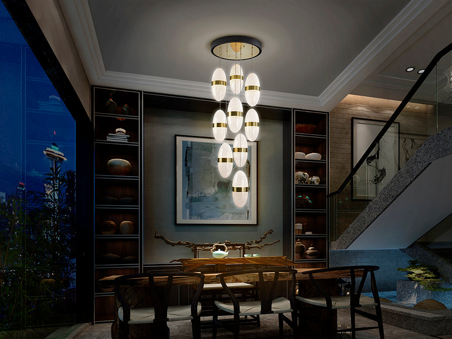 Schuller Garden 9-Light Pendant Ceiling Lamp, Black Bronze 305723