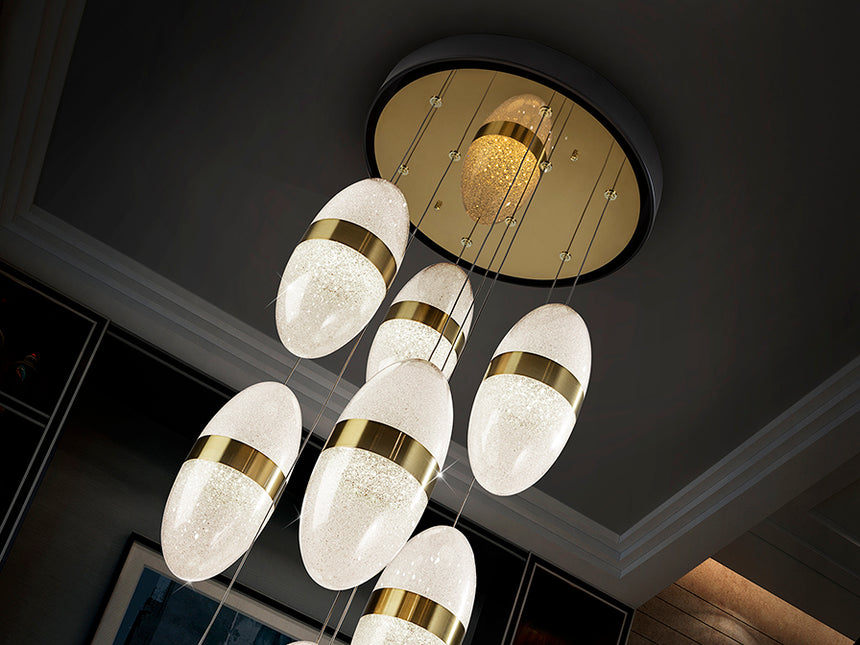 Lámpara de techo colgante Schuller Garden grande 9 luces negro y bronce 3000K Ø50cm 305723 - imagen 4