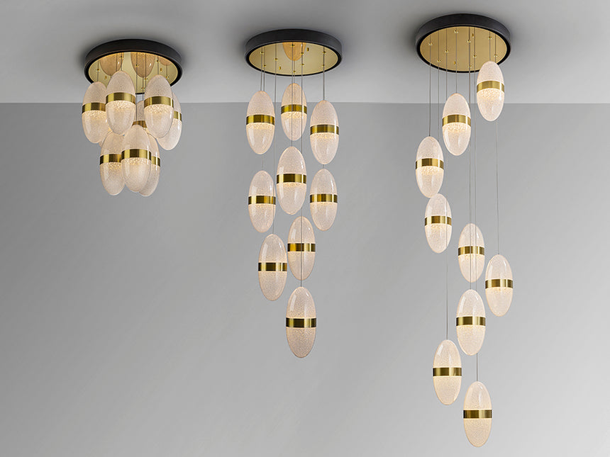 Lámpara de techo colgante Schuller Garden grande 9 luces negro y bronce 3000K Ø50cm 305723 - imagen 6