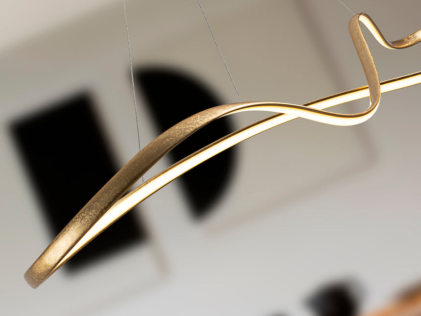 Schuller LIA Lámpara de techo colgante grande oro 37W con mando 306094