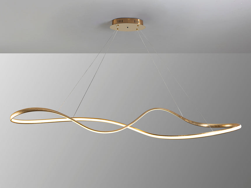 Schuller LIA Lámpara de techo colgante grande oro 37W con mando 306094