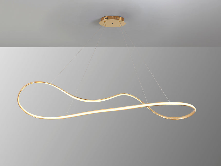 Schuller LIA Lámpara de techo colgante grande oro 37W con mando 306094