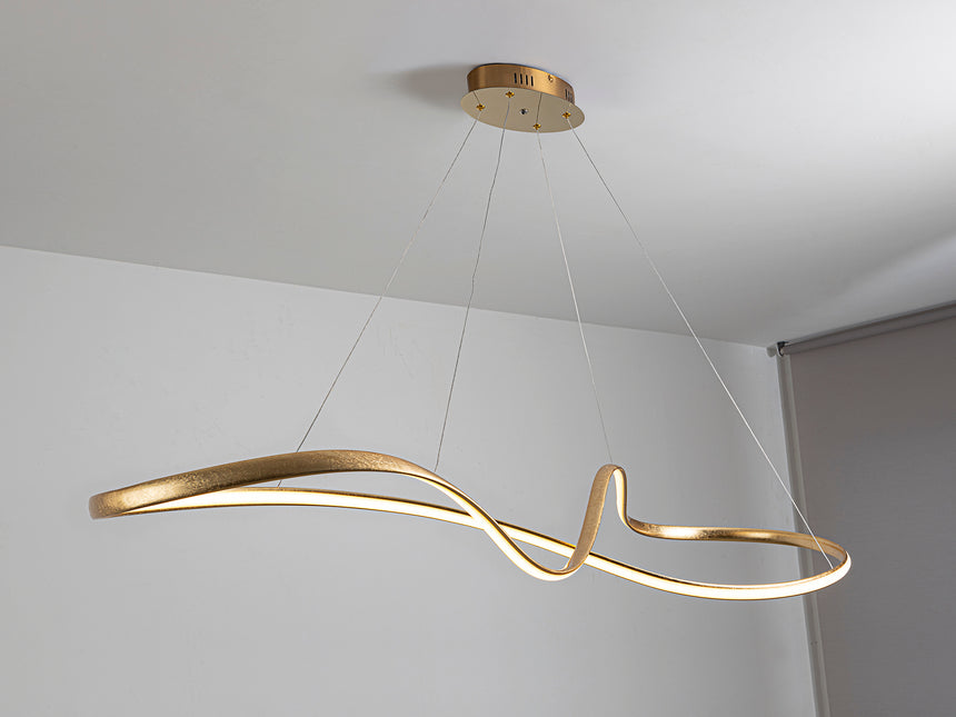 Schuller LIA Lámpara de techo colgante grande oro 37W con mando 306094