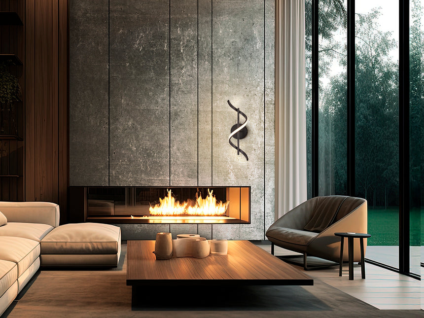 Schuller Boa Aplique de pared negro 307897