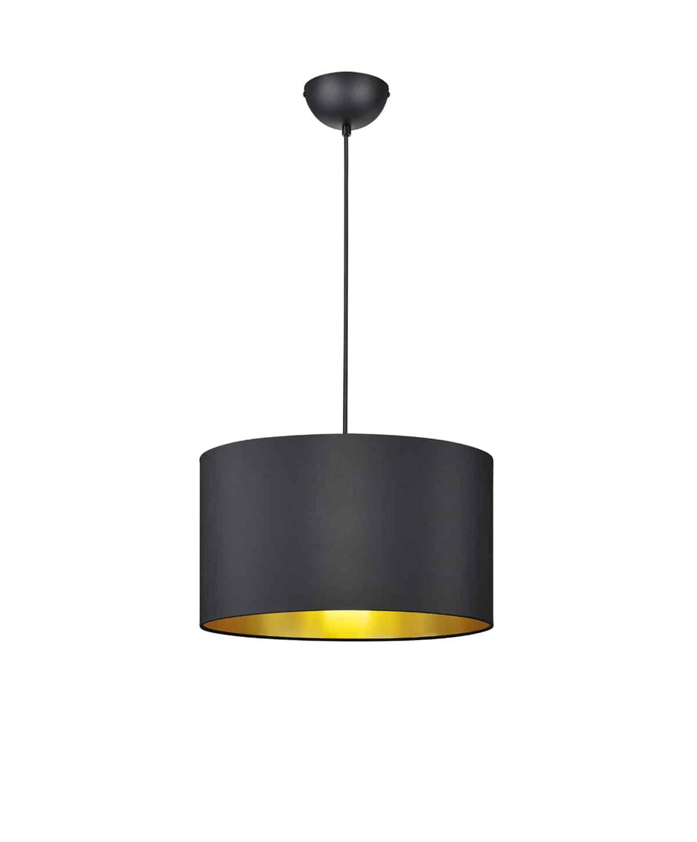 Trio Hostel Black mat textile hanging lamp 308200179