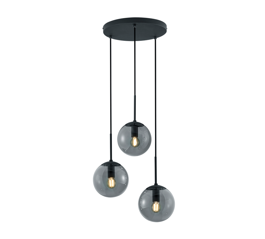 Lámpara de techo colgante Trio Balini 3 luces antracita 150cm 308590342