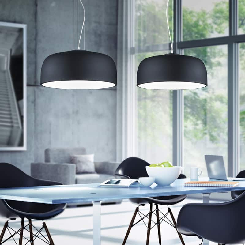 Trio Baron Black Mat Metal Pendant Lamp 309800432