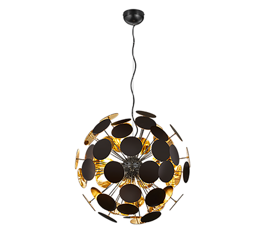 Lámpara de techo colgante Trio Discalgo 6 luces negro mate 150cm 309900632