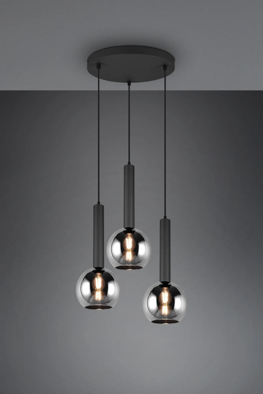 Trio Clayton Pendant Lamp Black 310390332