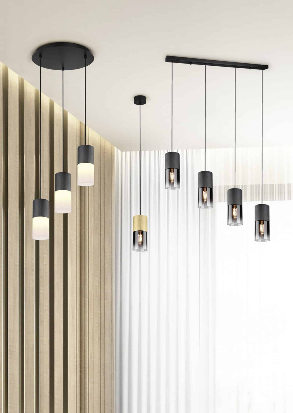 Trio Robin Black Mat Metal Pendant Lamp 310600432
