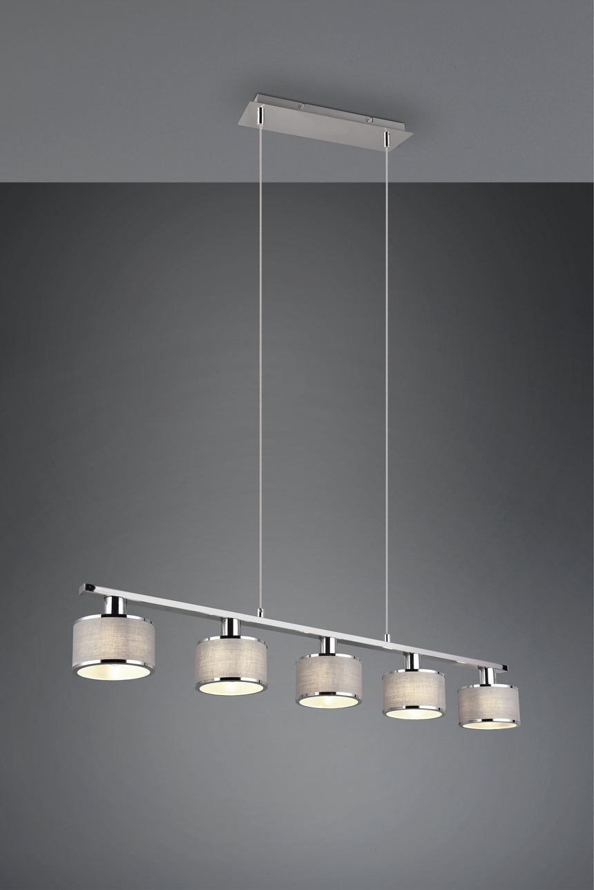 Lámpara de techo colgante Trio Kaprun LED cromo 2700K 150cm 311600506
