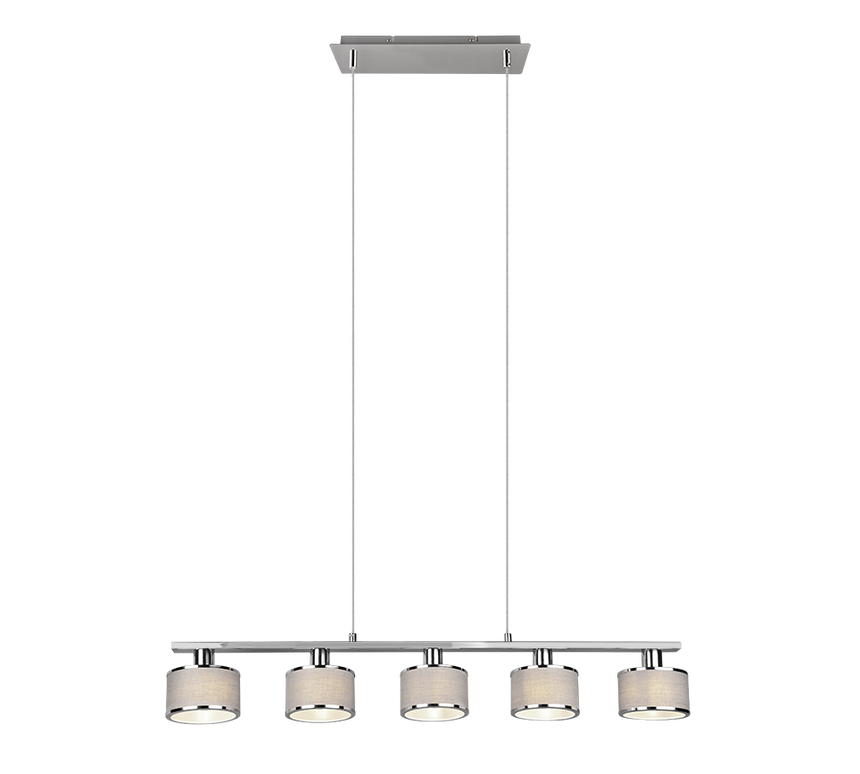 Lámpara de techo colgante Trio Kaprun LED cromo 2700K 150cm 311600506