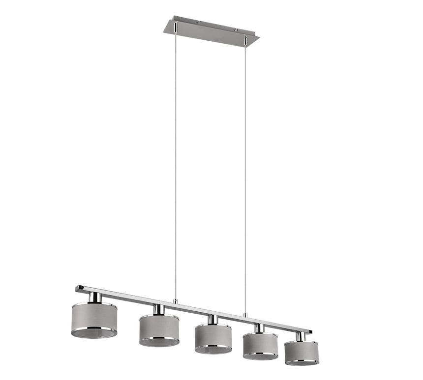 Lámpara de techo colgante Trio Kaprun LED cromo 2700K 150cm 311600506