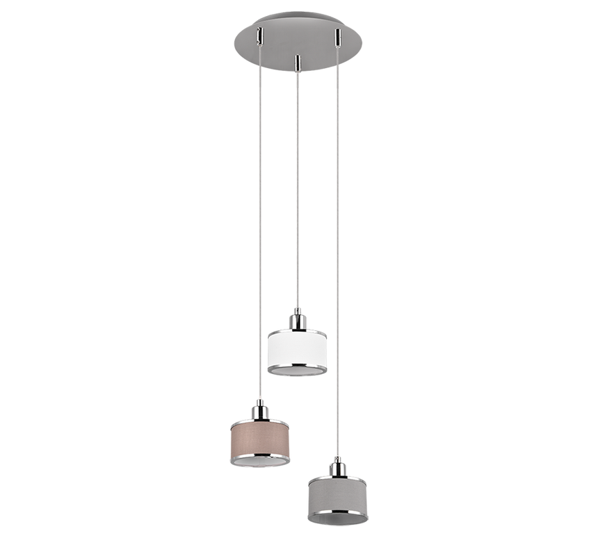 Lámpara de techo colgante Trio Kaprun LED cromo 2700K 150cm 311630306