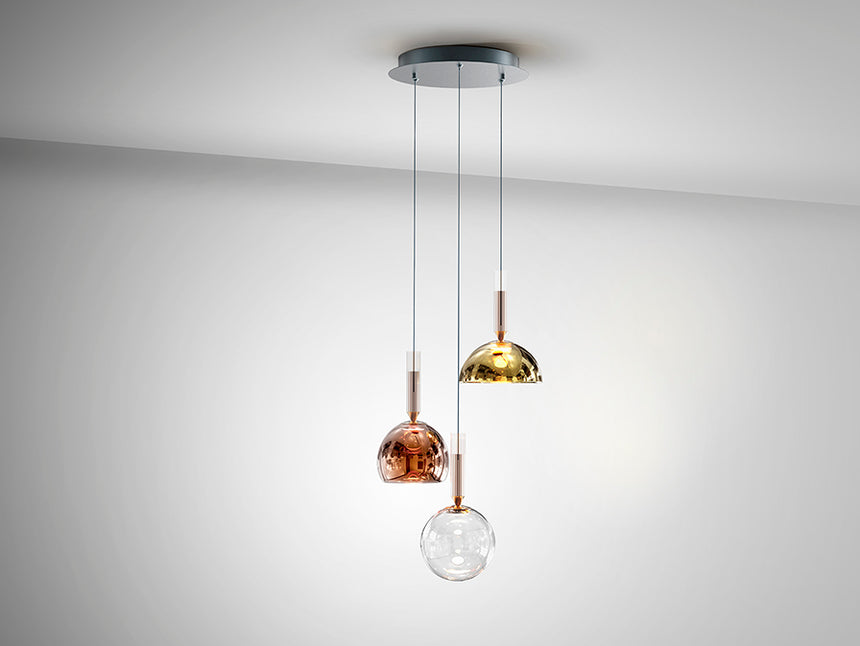 Lámpara de techo colgante Schuller Charlize 3 luces gris y varios colores 3000K Ø45cm 312011 - imagen 4