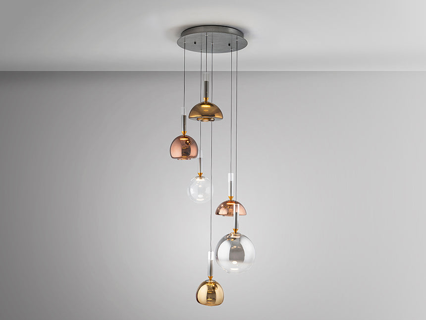 Lámpara de techo colgante Schuller Charlize 6 luces gris y varios colores 3000K Ø57cm 312189 - imagen 4