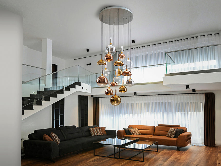 Lámpara de techo colgante Schuller Charlize grande 16 luces gris y varios colores 3000K 312233 - imagen 3