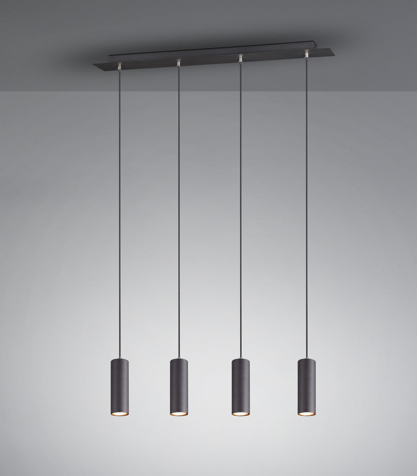 Trio Marley Black Mat Metal Pendant Lamp 312400432