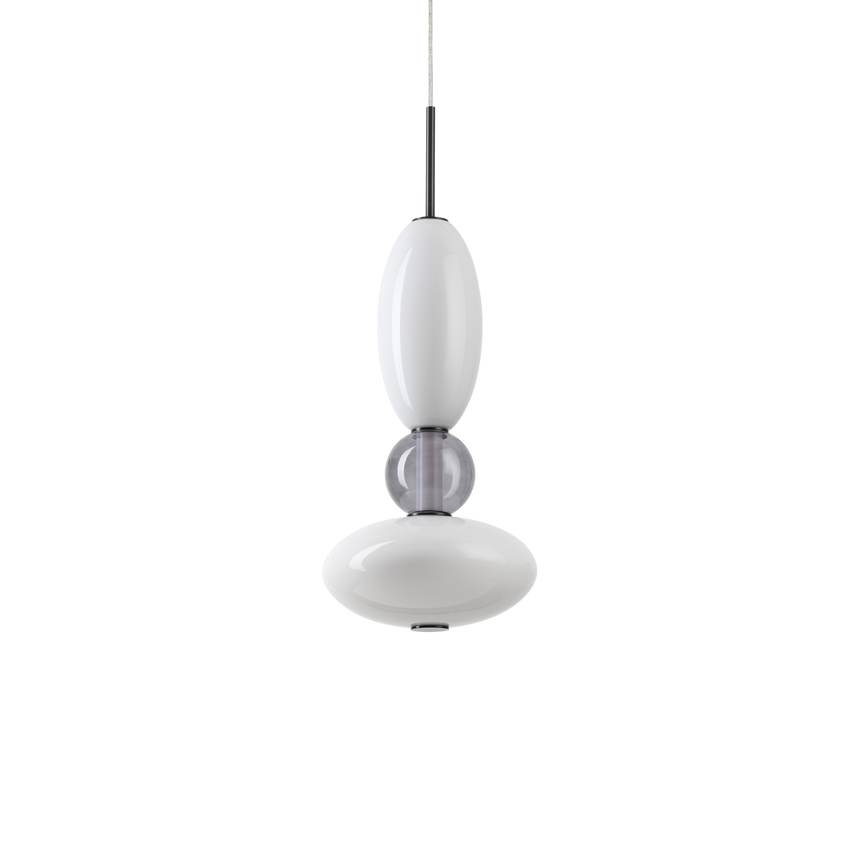 Lámpara colgante Ideal Lux Lumiere blanco cristal LED 27W Ø28cm 314143