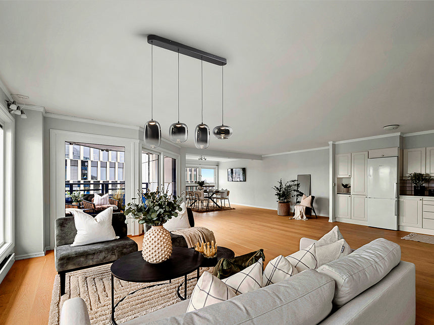 Lámpara de techo colgante Schuller Onice 4 luces negro y smoke difuminado 314329 - vista alternativa