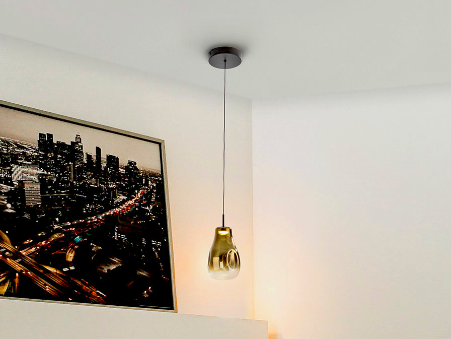 Schuller Aledis Lámpara de techo colgante 1 luz negro dorado 314572