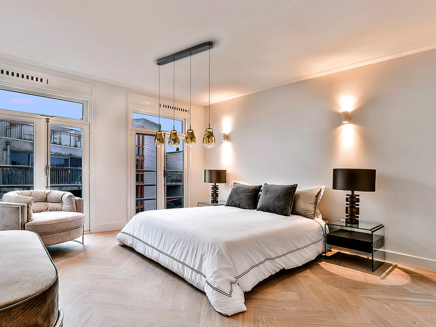 Schuller Aledis 4-Light Gold and Black Pendant Ceiling Lamp 314695