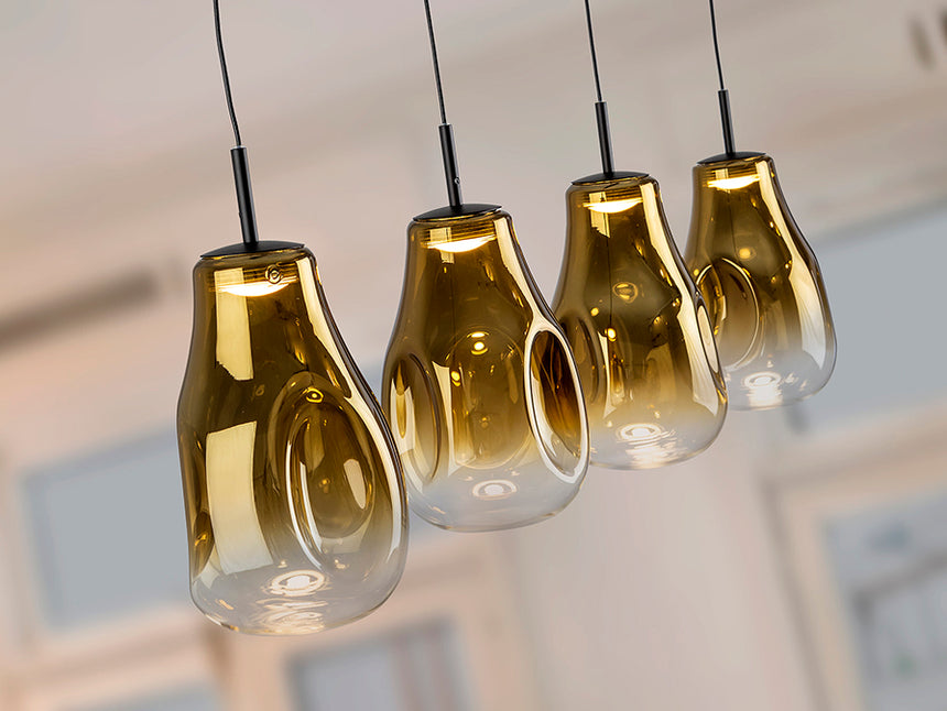 Lámpara de techo colgante Schuller Aledis 4 luces negro y dorado difuminado 314695 - imagen 3