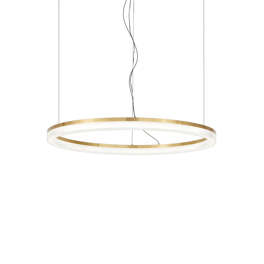 Lámpara colgante Ideal Lux Crown cristal LED 31W Ø60cm latón — ref. 314938 (1)