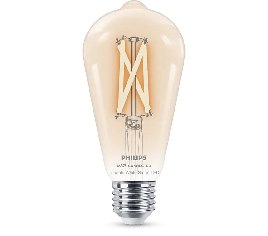 Philips Bombilla LED smart WiZ Vela Edison E27 60W 927-65 con wifi y Bluetooth 372245