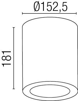 Faro Pote 63125 Pote-1 Plafón superficie negro 1 luz e27 60w